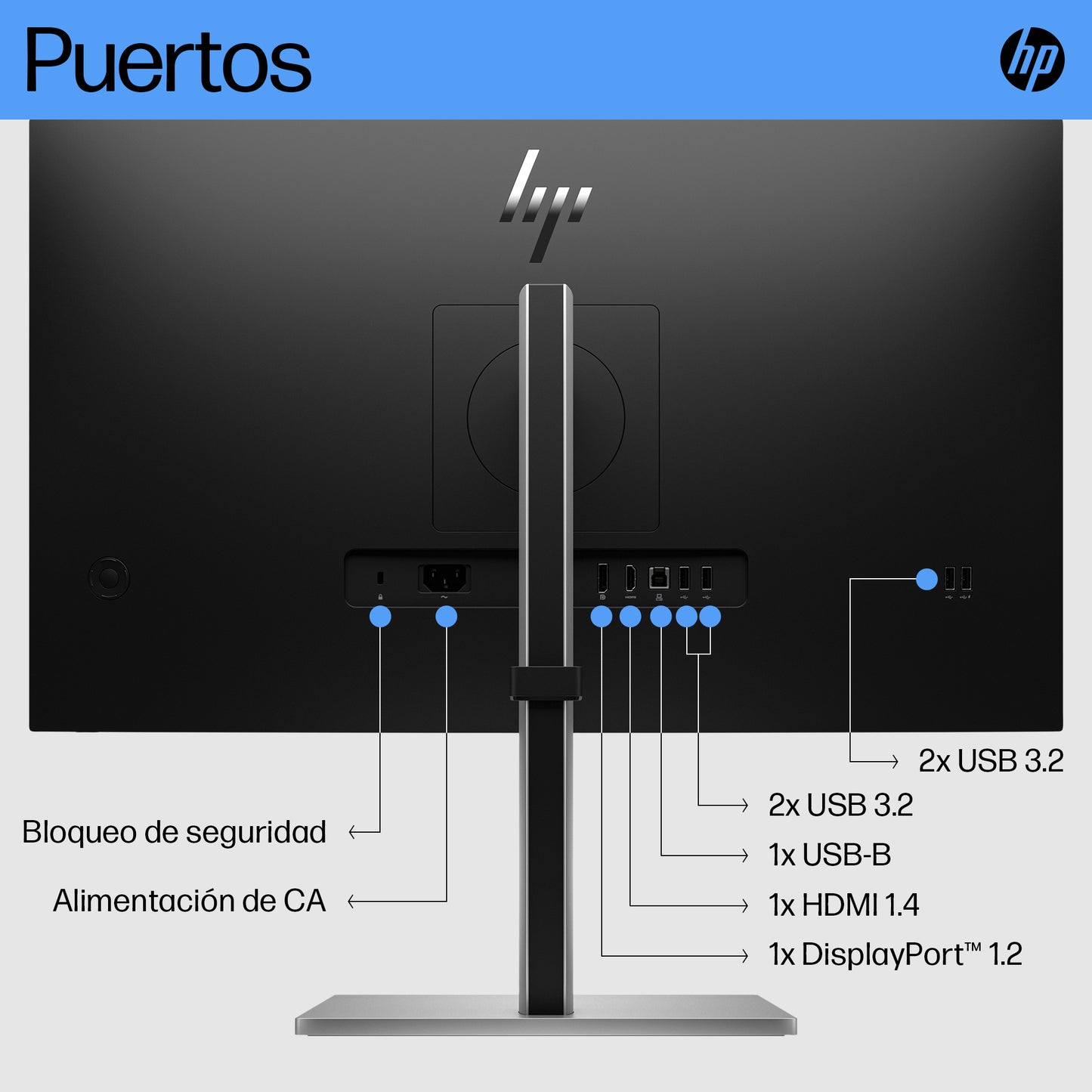 Monitor HP 27" E27 G5 FHD Resolución 1920x1080 Panel IPS