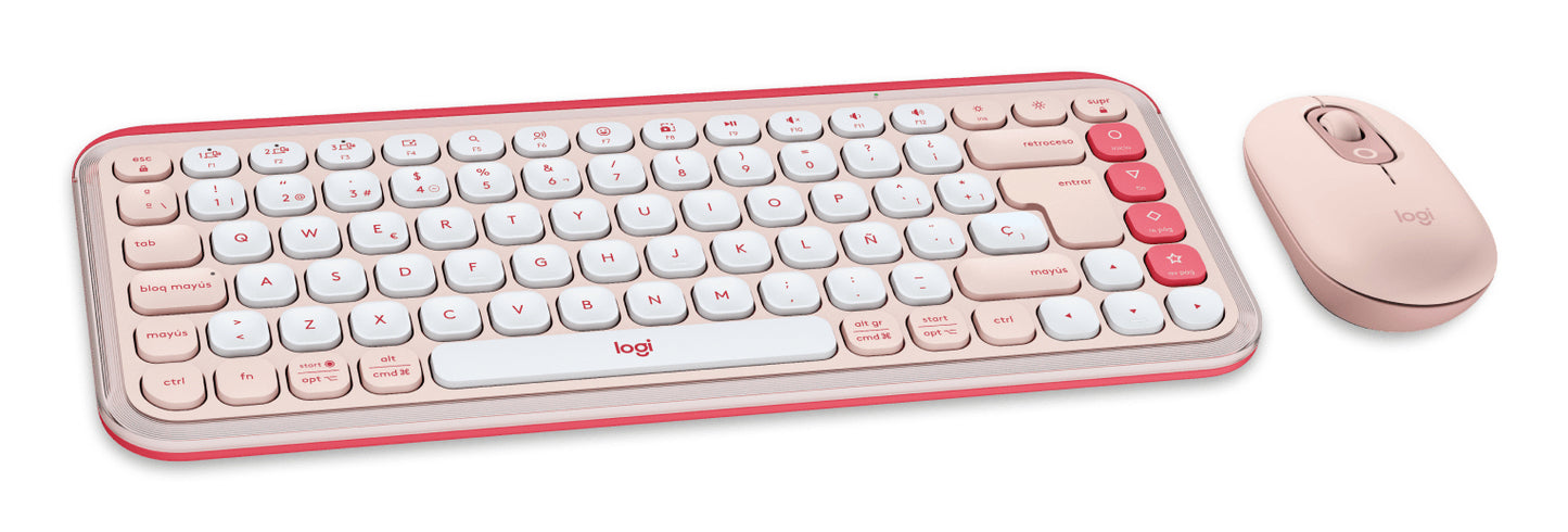 Logitech 920-013053 teclado Ratón incluido Universal Bluetooth QWERTY Español Rosa