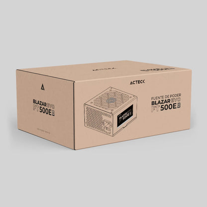 Fuente de Poder Blazar Evo FT500E ATX 500W / 1X20 4 pin  1xAtx 4  3xSata  2xMolex 4 pin  Negro