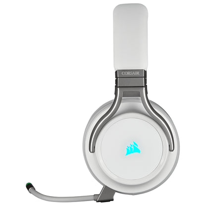 Audífonos Corsair (CA-9011186-NA) Virtuoso Inalámbricos 7.1 Canales USB-C/Micrófono Comp. PC RGB Blanco