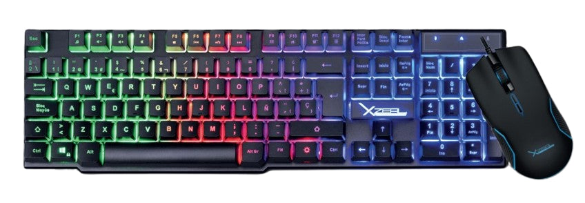 Kit Gamer de Teclado y Mouse Xzeal Retroiluminado XST-201 Alámbrico USB Negro