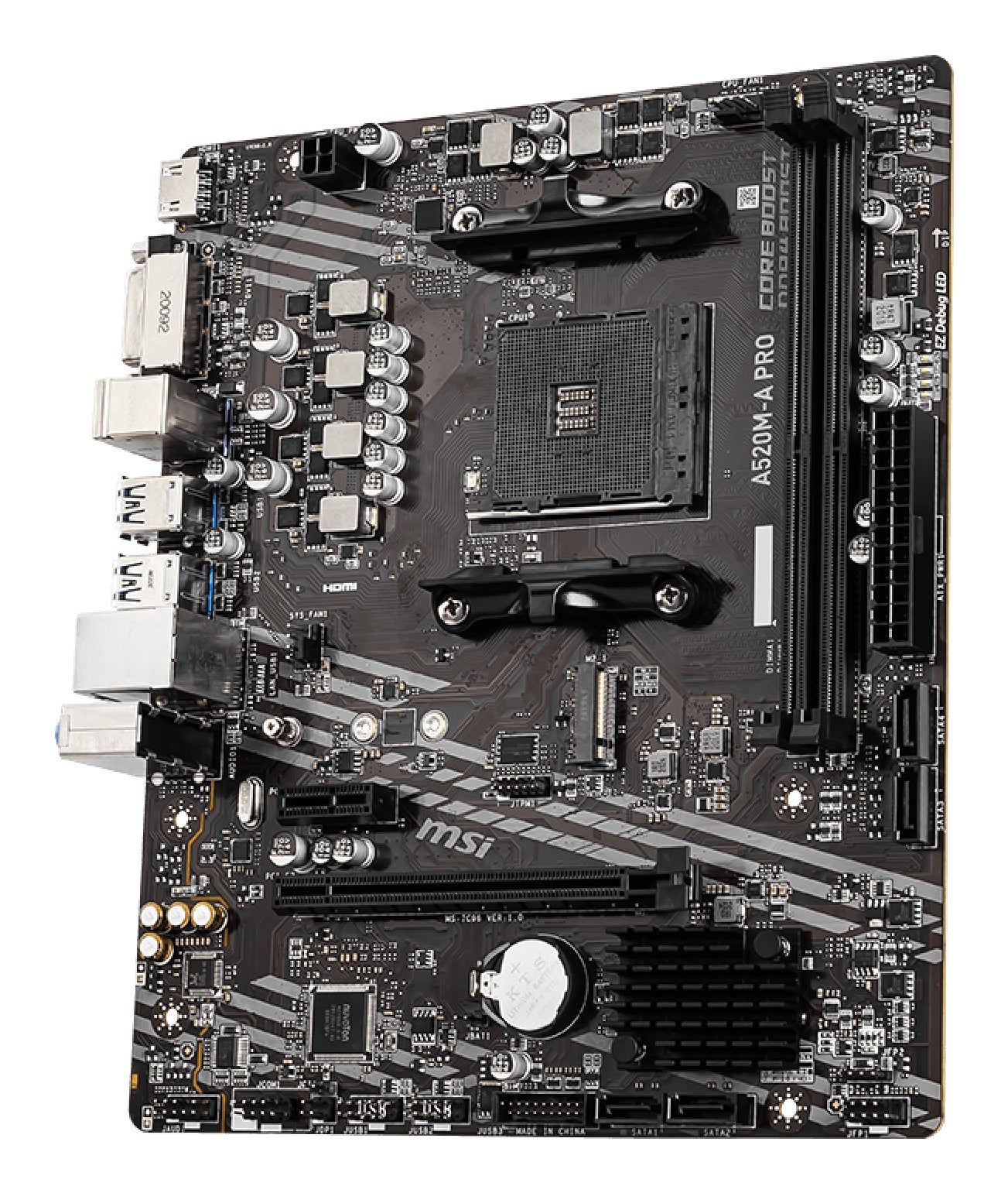 Tarjeta Madre MSI micro ATX A520M-A PRO S-AM4 AMD A520 HDMI 64GB DDR4 para AMD BIOS Actualizada para Serie Ryzen 5000