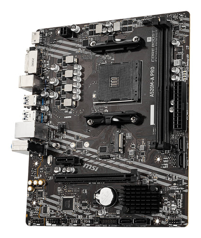 Tarjeta Madre MSI micro ATX A520M-A PRO S-AM4 AMD A520 HDMI 64GB DDR4 para AMD BIOS Actualizada para Serie Ryzen 5000