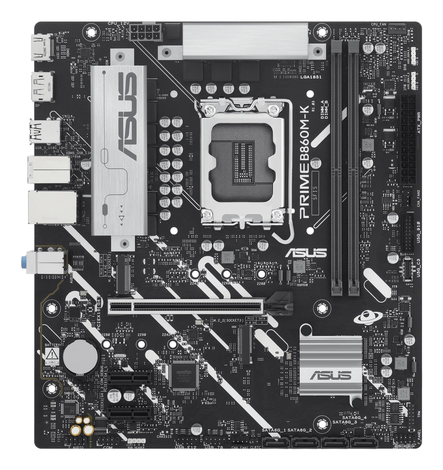 Tarjeta Madre Asus Prime B860M-K DDR5 S 1851 mATX 128GB DDR5 PCIe 5.0 1xPCIe 4.0 M.2 Aura Sync
