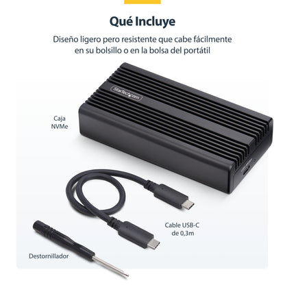StarTech.com 1USB4-NVME-ENCLOSURE caja para disco duro externo Carcasa para SSD Negro
