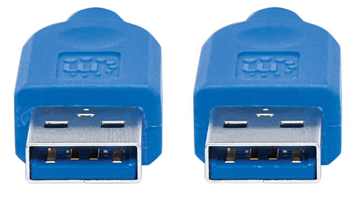 Cable USB MANHATTAN V3.2 A-A  1.8M Azul 5 Gbps