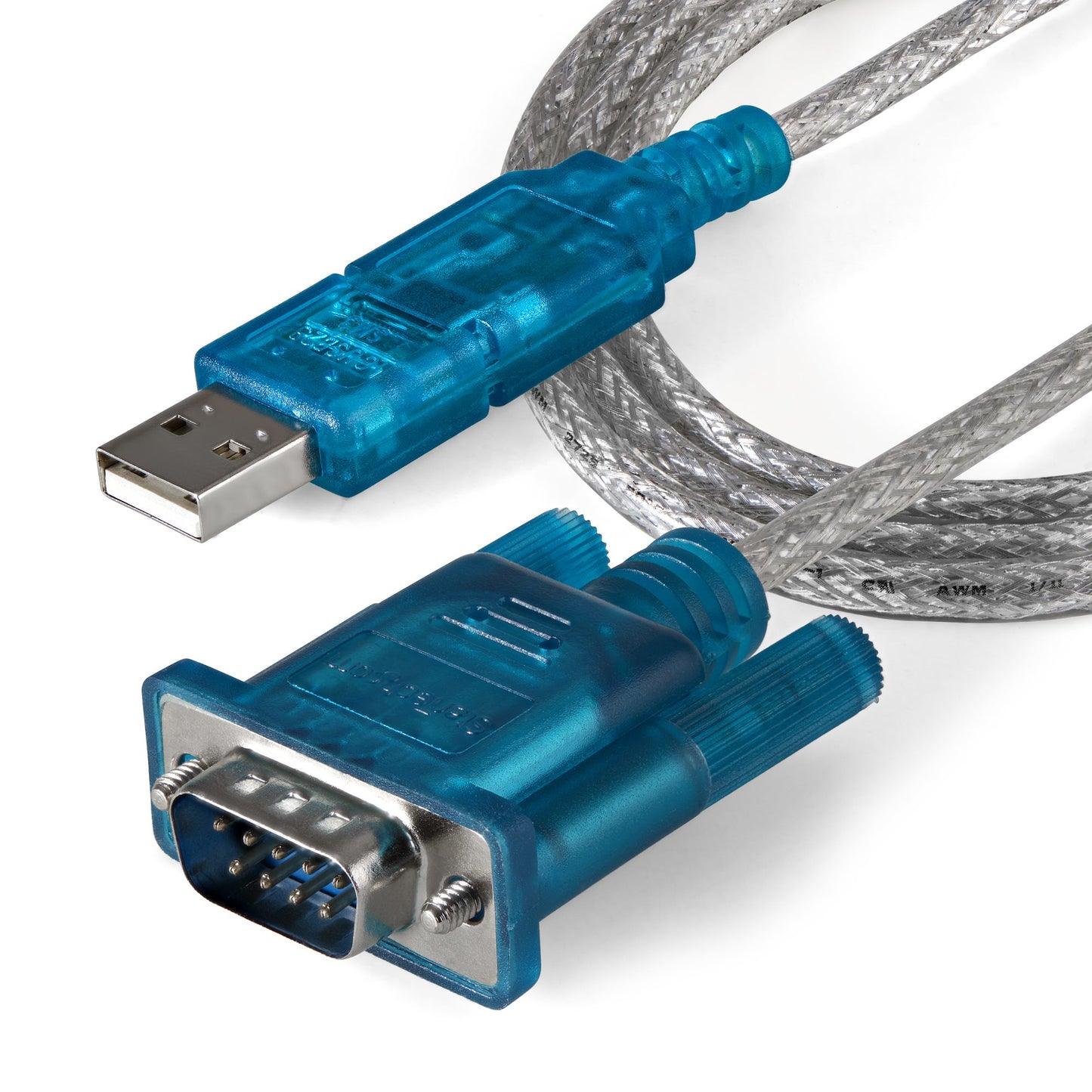 StarTech.com ICUSB232SM3 cambiadores de género de cables DB-9 USB 2.0 A Azul, Transparente
