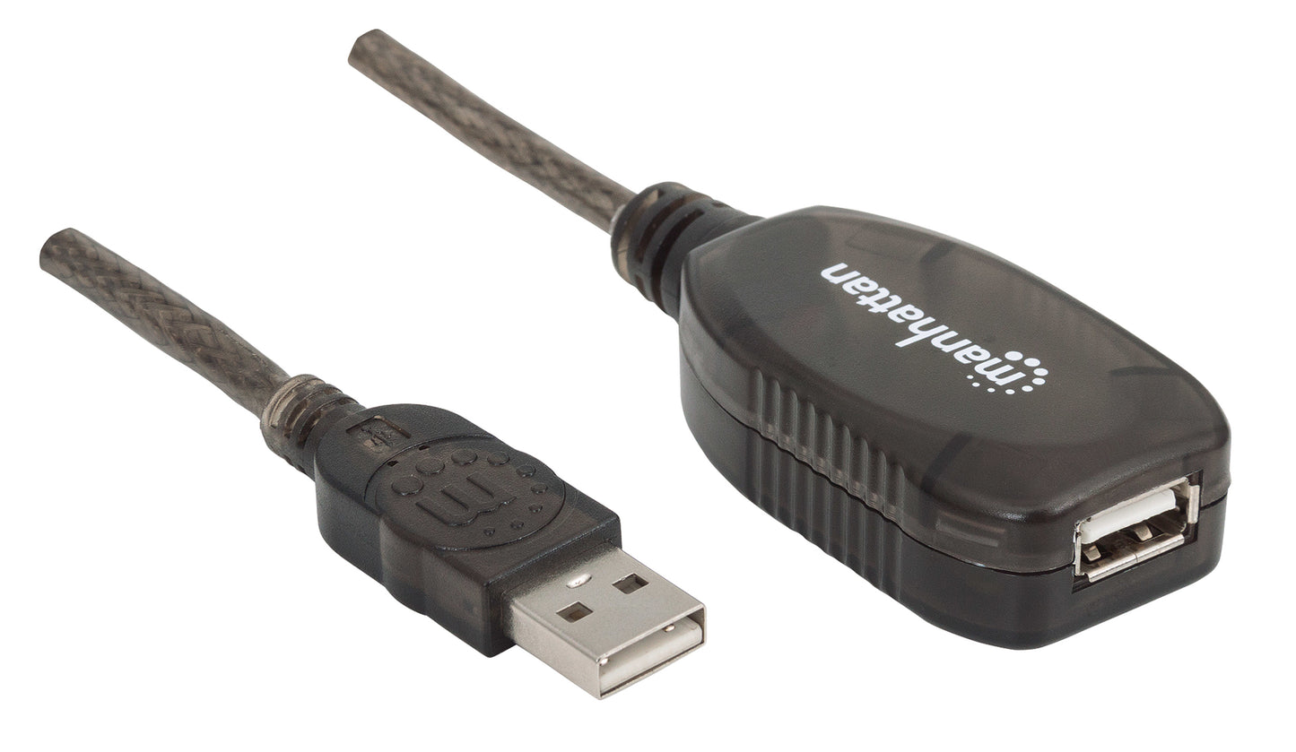 Cable Manhattan USB 2.0 Alta Velocidad Extensión Activa 20m Color Negro