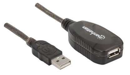 Cable Manhattan USB 2.0 Alta Velocidad Extensión Activa 20m Color Negro