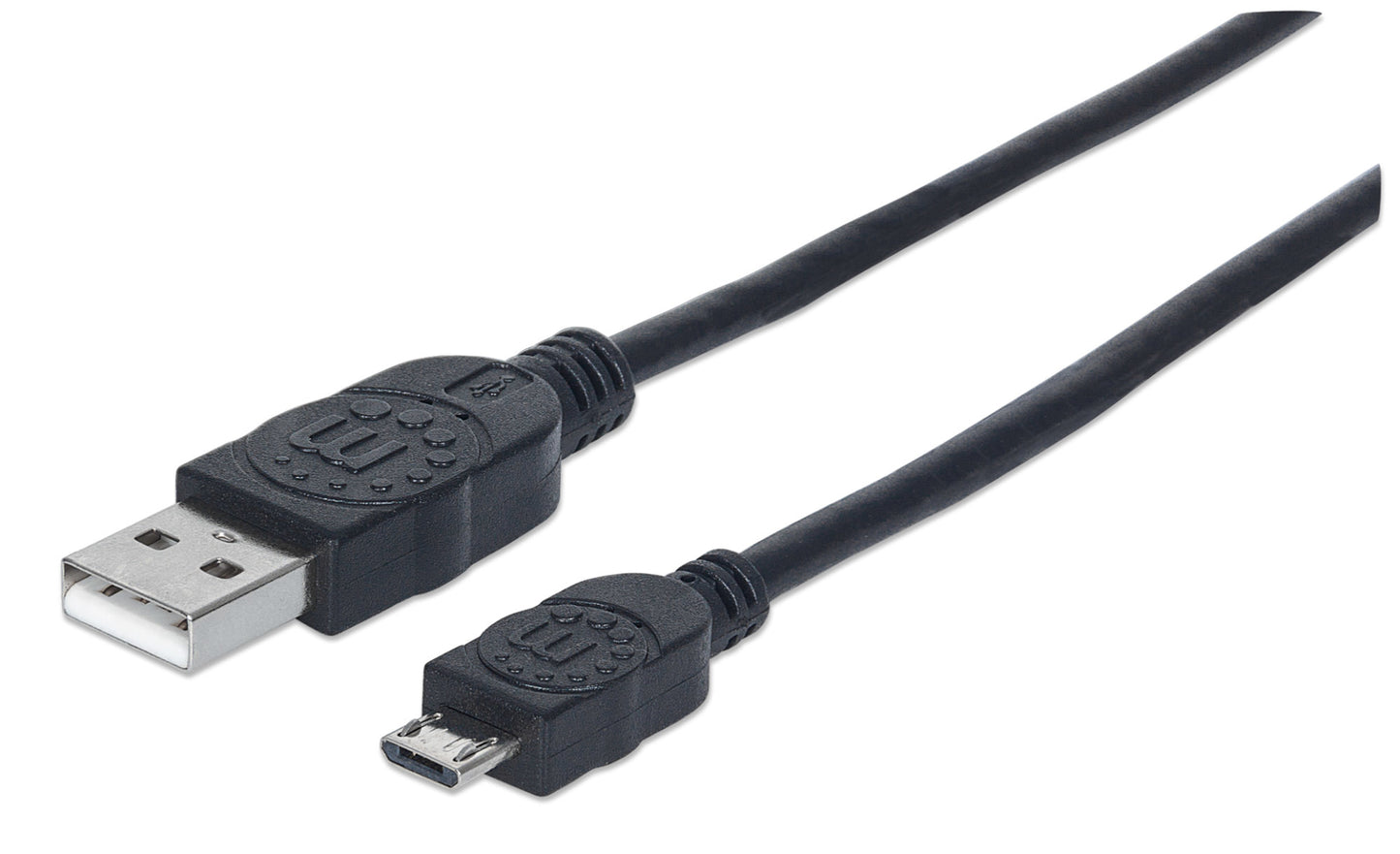 Cable Manhattan USB-A Micro USB-B 2.0 Alta Velocidad 0.5m Color Negro