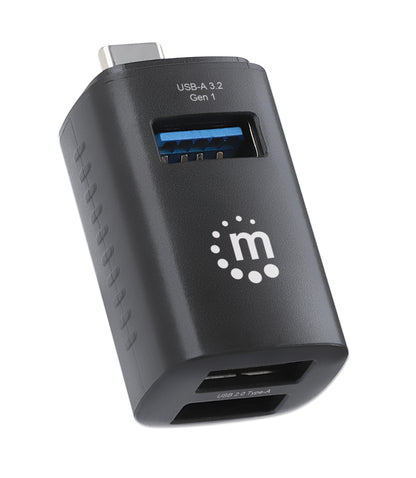 Manhattan 180993 nodo concentrador USB 3.2 Gen 1 (3.1 Gen 1) Type-C 5000 Mbit/s Negro