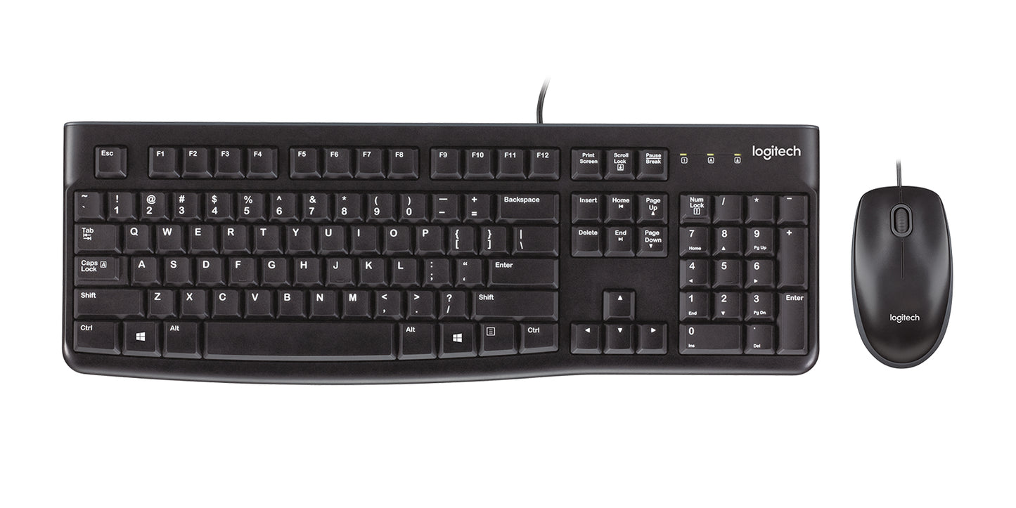Teclado y Mouse Logitech MK120 Alámbrico USB Color Negro