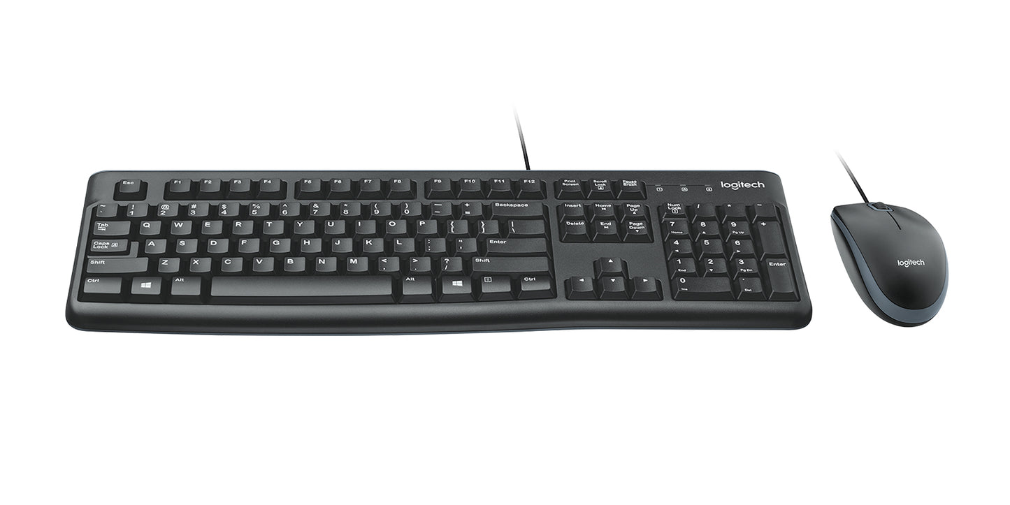 Teclado y Mouse Logitech MK120 Alámbrico USB Color Negro
