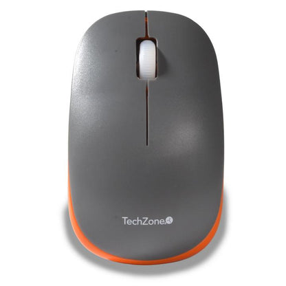 Kit Teclado y Mouse TechZone Inalámbrico Ergonómico Retro Plug-Play 85 Teclas Win/Mac Mouse Óptico USB 3 Botones 1200dpi