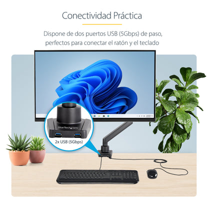 StarTech.com ARMSLIM2USB3 soporte para pantalla plana 86.4 cm (34") Escritorio Negro