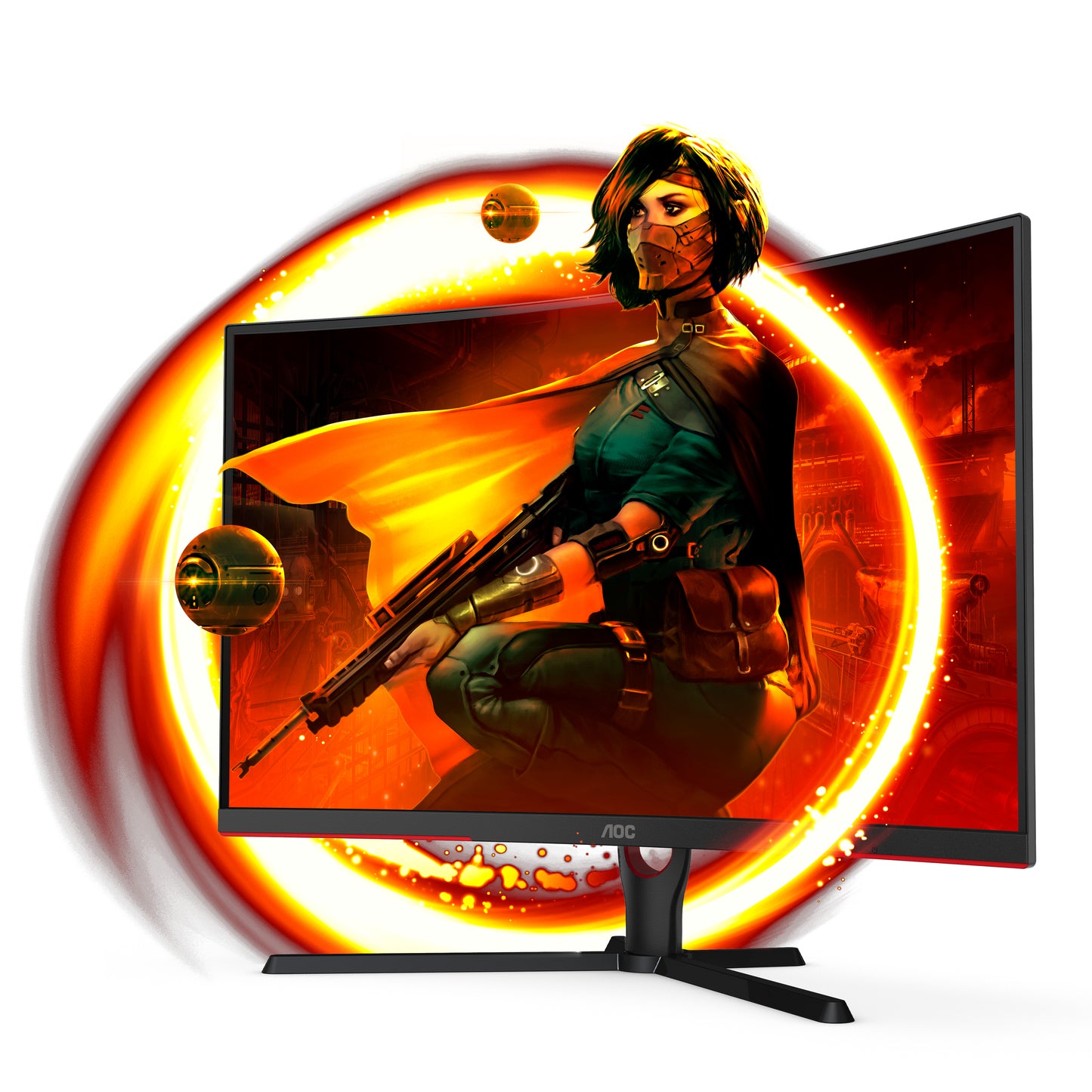 Monitor AOC 31.5" Gaming Curvo C32G3E Led 1920x1080 Full HD FreeSync 165Hz HDMI DisplayPort Negro