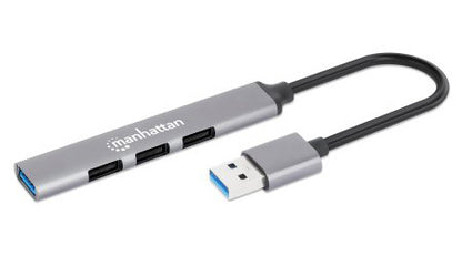 Manhattan 168427 nodo concentrador USB 3.2 Gen 1 (3.1 Gen 1) Type-A 5000 Mbit/s Gris