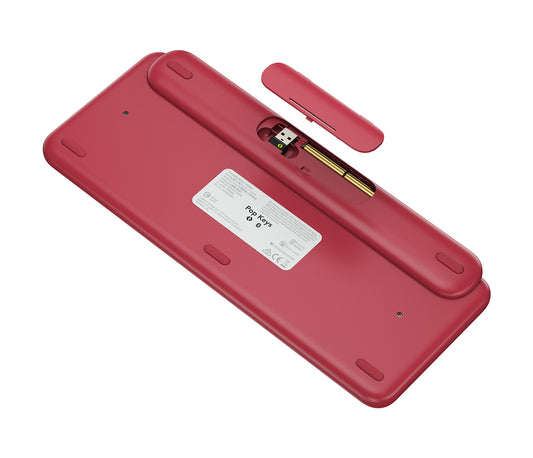 Teclado Logitech Pop Mecánico Teclas Emoji Personalizables Color Rosa Coral
