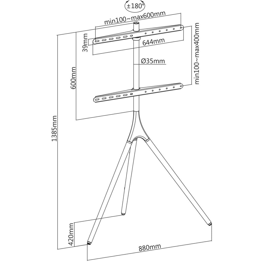 Manhattan 461795 soporte para pantalla plana 165.1 cm (65") Piso Azul, Café
