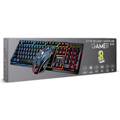 BRobotix 458977 teclado Ratón incluido Juego USB Negro