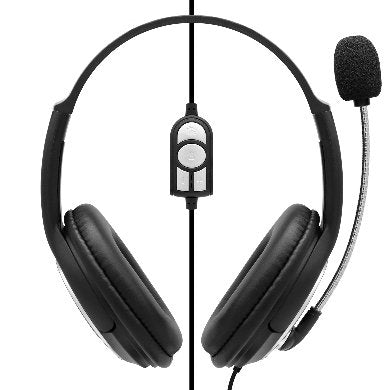 BRobotix 263953 audífono y auriculare Auriculares Alámbrico Diadema Llamadas/Música USB tipo A Negro, Plata