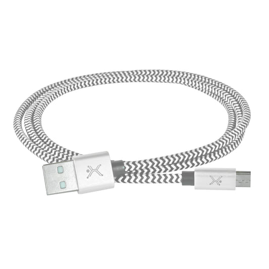 Cable USB Perfect Choice Tipo A a Micro Trenzado 1m Color Gris