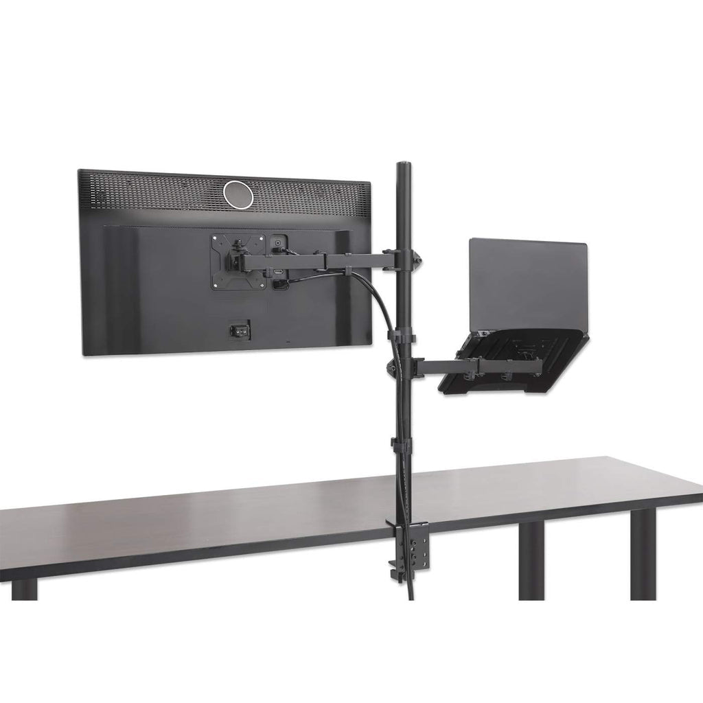 Soporte Monitor Manhattan Escritorio para 13" a 32"/Laptop 10" a 17" Hasta 8 Kg Altura Ajustable