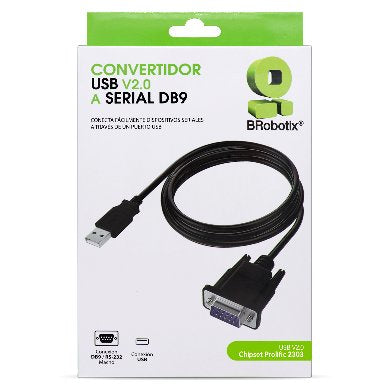BRobotix 963579 cable serial Negro USB tipo A DB-9