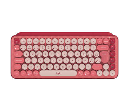 Teclado Logitech Pop Mecánico Teclas Emoji Personalizables Color Rosa Coral