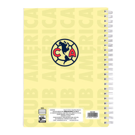 Cuaderno profesional Dietrix First Class dura doble arillo  80 hojas raya Club América modelo Club America amarillo