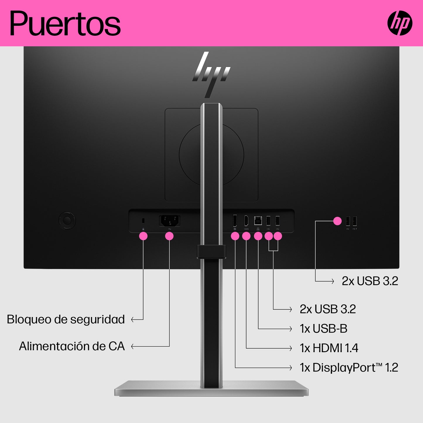 HP E24t G5 FHD Touch Monitor monitor de computadora 60.5 cm (23.8") 1920 x 1080 Pixeles Full HD LCD Negro