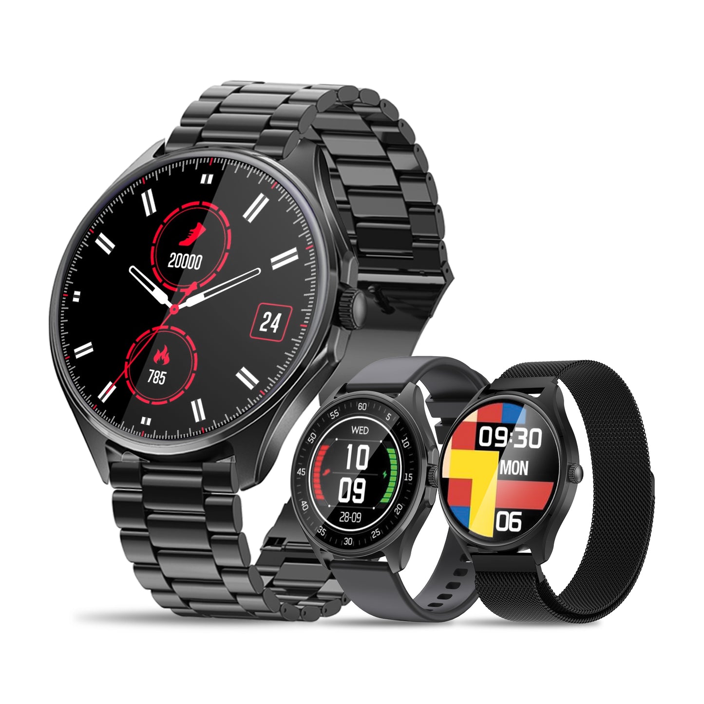Smart Watch Vorago SW-505 Redondo IP67 Bluetooth Pantalla AMOLED 1.43"  Táctil Negro 2 Extensibles