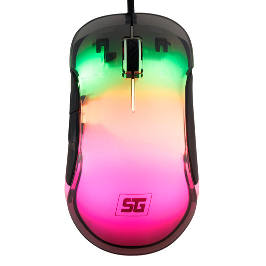 MOUSE VORAGO START THE GAME MO-505 ALAMBRICO RGB NEON HASTA 7.200 DPIS USB TRASPARENTE