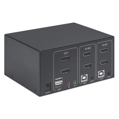 Manhattan 153522 interruptor KVM Negro