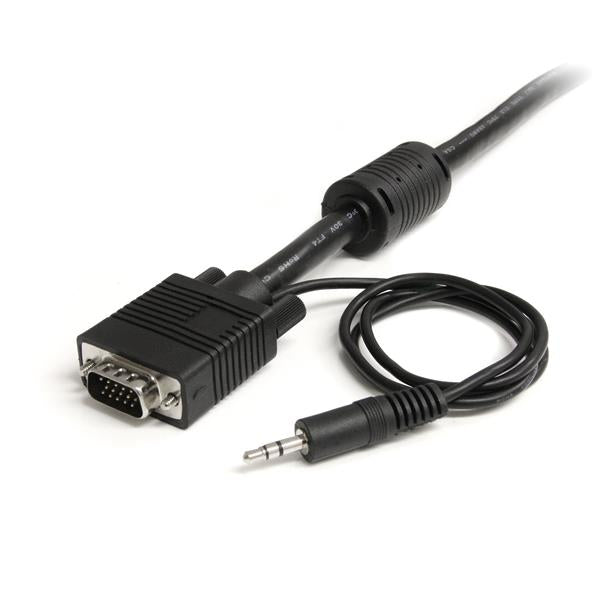 StarTech.com MXTHQMM25A adaptador de cable de vídeo 7.62 m VGA (D-Sub) + 3,5mm Negro