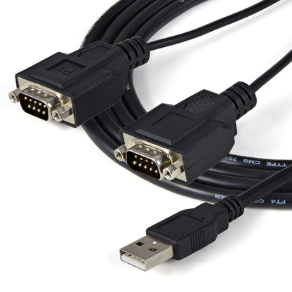 StarTech.com ICUSB2322F cable serial Negro 2.1 m USB 2.0 A 2 x DB-9