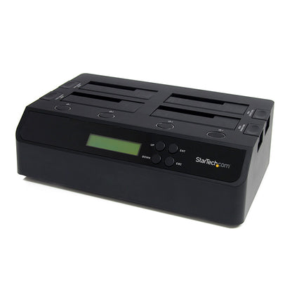 StarTech.com SATDOCK4U3RE duplicador de datos o soporte Duplicador de discos duros Negro 3 copias