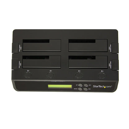StarTech.com SATDOCK4U3RE duplicador de datos o soporte Duplicador de discos duros Negro 3 copias