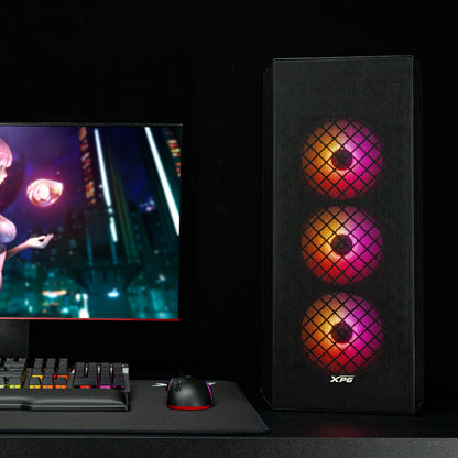 Gabinete XPG Defender ATX Media Torre Panel Vidrio Templado Negro