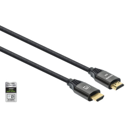 Cable Manhattan HDMI Certificado Ultra Alta Velocidad 8K a 60Hz/4K a 120Hz C/Ethernet 2m Color Negro