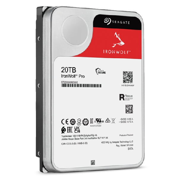 Seagate IronWolf Pro ST20000NT001 disco duro interno 20 TB 7200 RPM 256 MB 3.5"