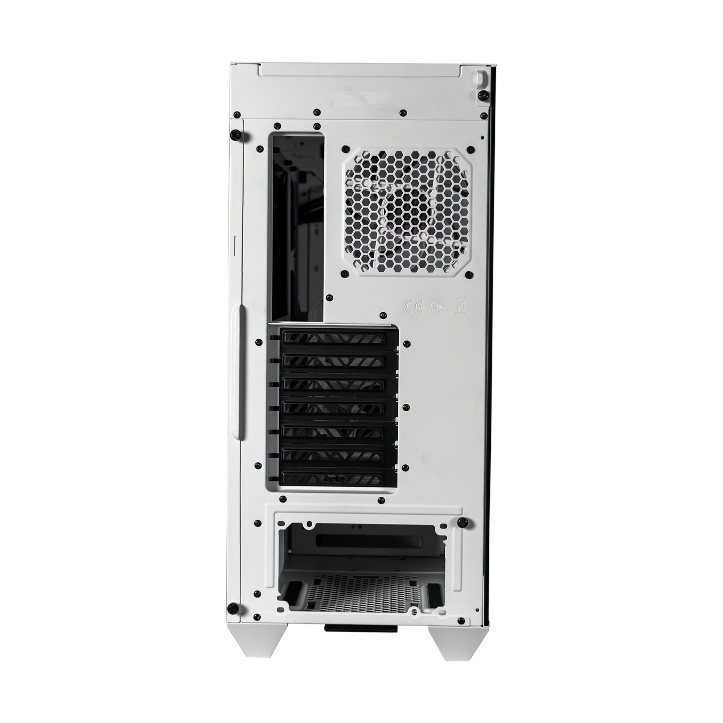 Gabinete Gamer Cooler Master MasterBox HAF 500 Media Torre ITX mATX ATX 4xFan RGB Cristal Templado Blanco