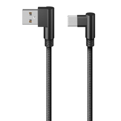 Cable Steren USB a USB-C Conectores a 90 grados 1.2m Color Negro