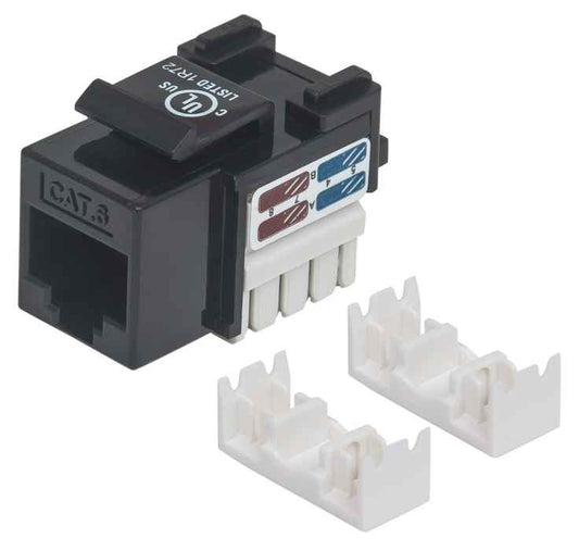 Jack Intellinet RJ45 CAT 6 Keyston de Impacto Color Negro