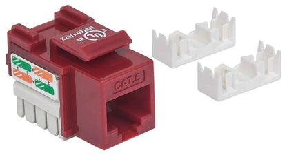Jack Intellinet RJ45/Cat6 Keystone de Impacto UTP Color Rojo