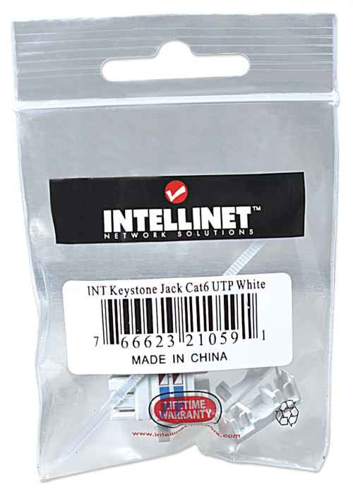 Jack Intellinet Cat 6 de Impacto(Keystone) Color Blanco