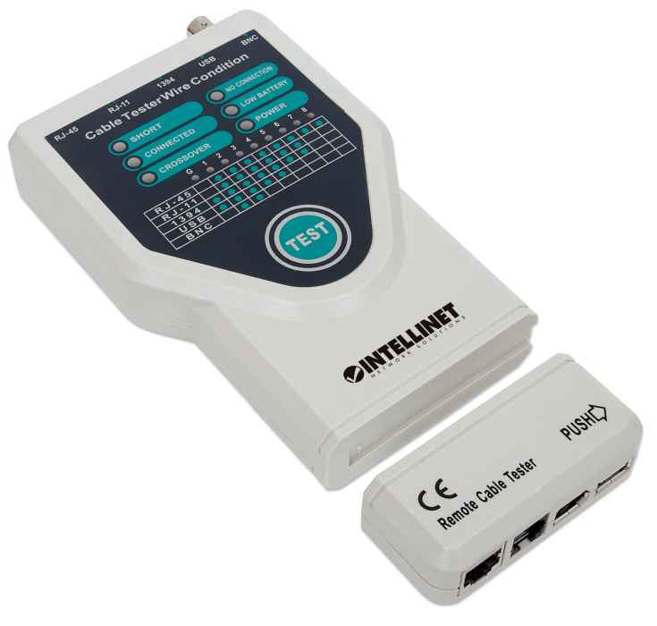 Probador de Cables Intellinet 5 en 1 Cat5/Cat6 Color Blanco