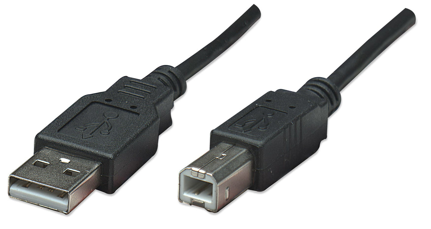 Cable Manhattan USB-B 2.0 Alta Velocidad 0.5m Color Negro
