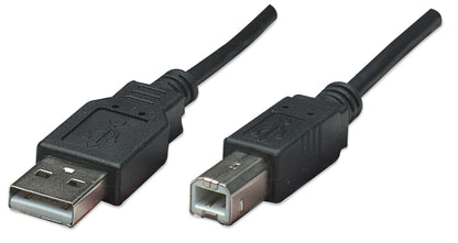 Cable Manhattan USB-B 2.0 Alta Velocidad 0.5m Color Negro