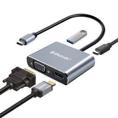 BRobotix 6000687 base para laptop o replicador de puertos USB 3.2 Gen 1 (3.1 Gen 1) Type-C Plata